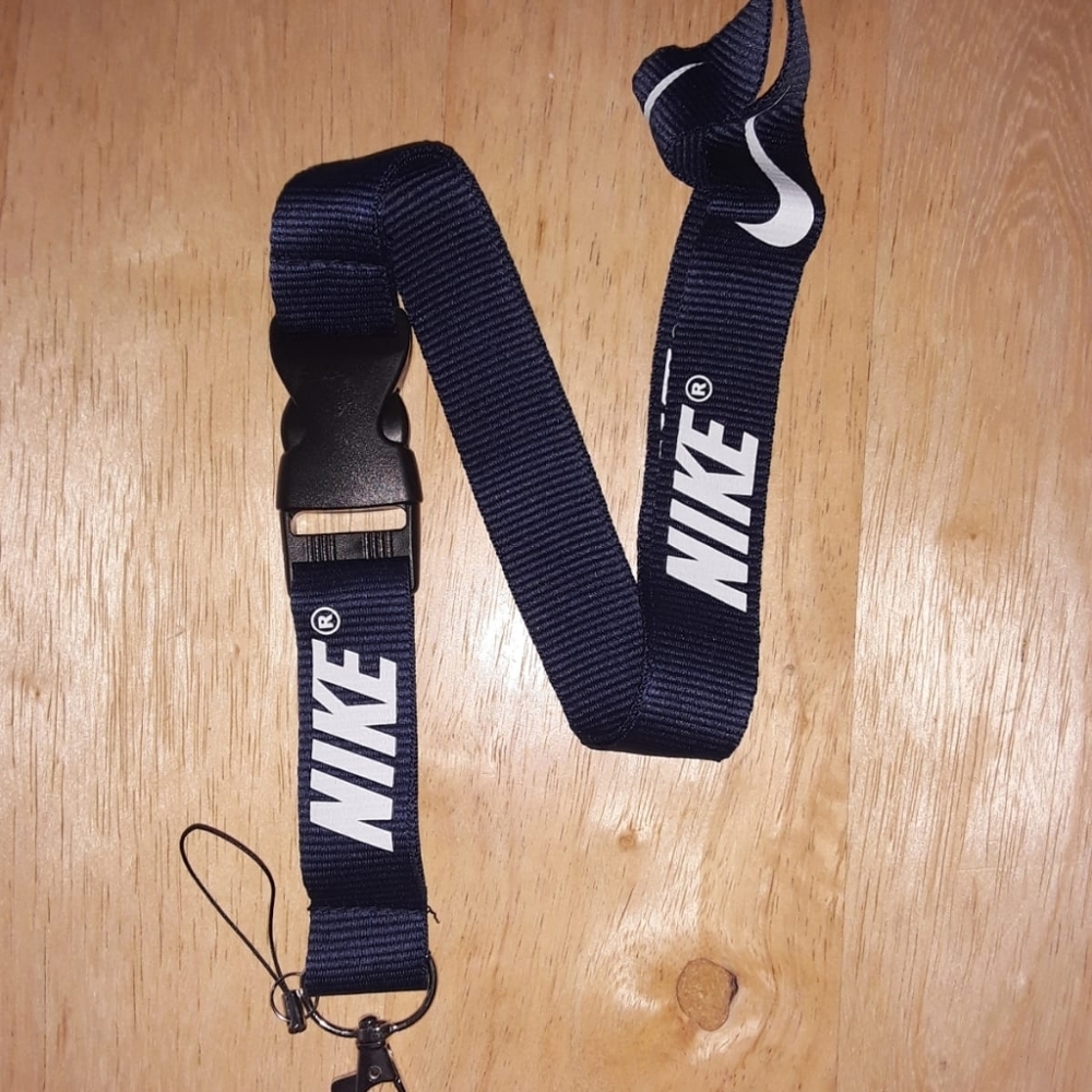 Brand New Nike Logo Blue Lanyard with Clip